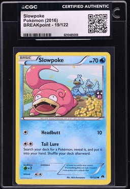 2016 Pokemon XY BREAKpoint Slowpoke #19 CGC AUTH