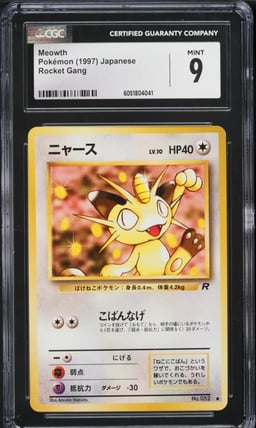 1997 Pokemon Japanese Rocket Gang Meowth #52 CGC 9 MINT