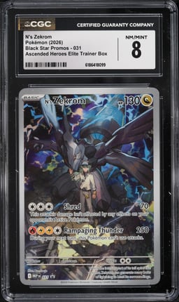 2026 Pokemon Mega Evolution Promo Ascended Heroes ETB Full Art N's Zekrom #31 CGC 8 NM-MT
