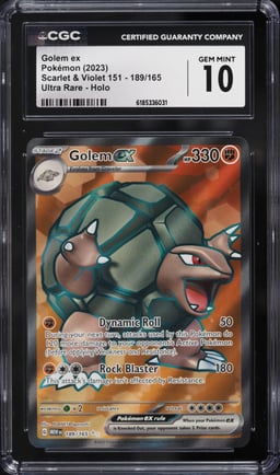 2023 Pokemon Scarlet & Violet 151 Full Art Golem Ex #189 CGC 10 GEM MINT