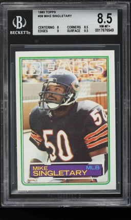 1983 Topps Football Mike Singletary ROOKIE #38 BGS 8.5 NM-MT+