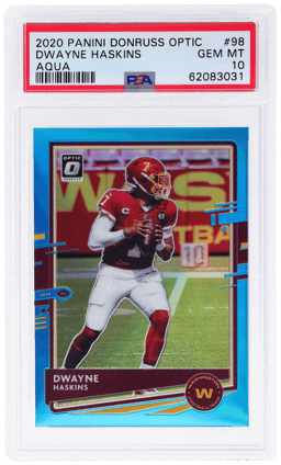 2020 Donruss Optic Aqua Dwayne Haskins #98 64/299 PSA 10