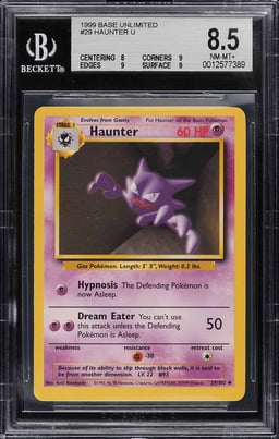 1999 Pokemon Base Set Haunter #29 BGS 8.5 NM-MT+