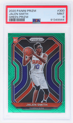 2020 Panini Prizm Green Prizm Jalen Smith #300 PSA 9