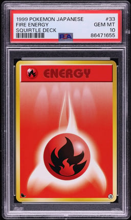 1999 Pokemon Japanese Squirtle Deck Fire Energy #33 PSA 10 GEM MINT