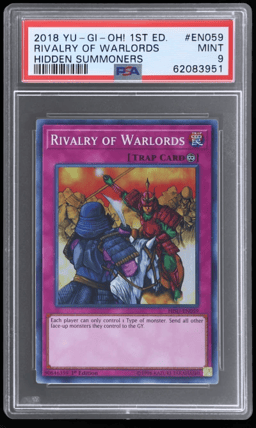 2018 Yu-Gi-Oh! Hidden Summoners 1st Edition Rivalry of Warlords #HISUEN059 PSA 9
