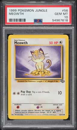 1999 Pokemon Jungle Meowth #56 PSA 10 GEM MINT
