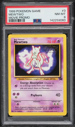 1999 Pokemon Base Set Promo Movie Mewtwo #3 PSA 8 NM-MT