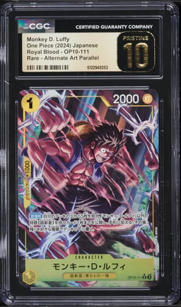 2024 One Piece Japanese Royal Blood Alt Art Monkey D. Luffy #OP10-111 CGC 10 PRISTINE