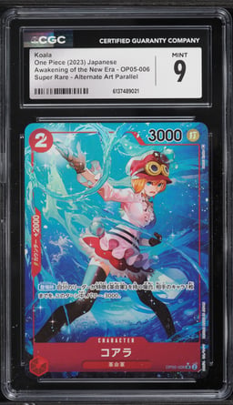 2023 One Piece Japanese Awakening Of The New Era Alt Art Koala #OP05-006 CGC 9 MINT