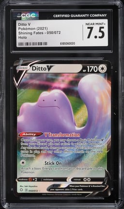 2021 Pokemon Sword & Shield Shining Fates Holo Ditto V #50 CGC 7.5 NRMT+