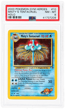 2000 Pokemon Gym Heroes Holo Misty's Tentacruel #10 PSA 8