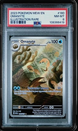 2023 POKEMON MEW EN-151 ILLUSTRATION RARE #180 OMANYTE PSA 8