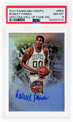 2021 Panini NBA Hoops Spectra Hall of Fame Signature Robert Parish #SHRPA PSA 8