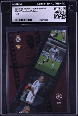 2024 Topps Total Football Red Zinedine Zidane /5 #941 CGC AUTH