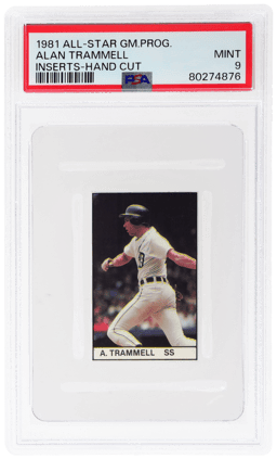 1981 All-Star Game Program Inserts Hand Cut Alan Trammell PSA 9