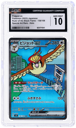2023 Pokemon Scarlet and Violet Ruler of the Black Flame Japanese Special Art Rare Pidgeot Ex #136 CGC 10