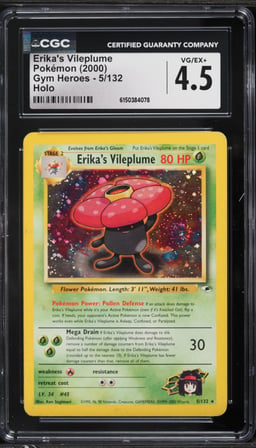 2000 Pokemon Gym Heroes Holo Erika's Vileplume #5 CGC 4.5 VGEX+