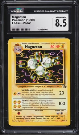 1999 Pokemon Fossil Magneton #26 CGC 8.5 NM-MT+