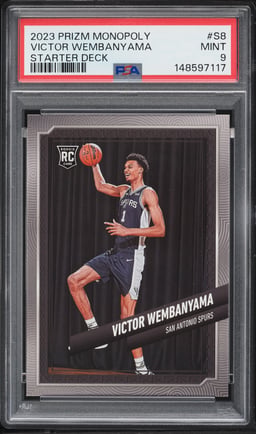2023 Panini Prizm Monopoly Starter Deck Victor Wembanyama ROOKIE #S8 PSA 9 MINT