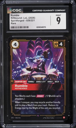2026 Riftbound League Of Legends LoL Spiritforged Rumble #26 CGC 9 MINT