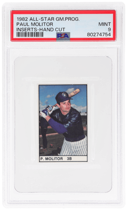 1982 All-Star Game Program Inserts Hand Cut Paul Molitor PSA 9