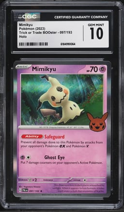 2023 Pokemon Scarlet & Violet Trick Or Trade BOOster Holo Mimikyu #97 CGC 10 GEM MINT