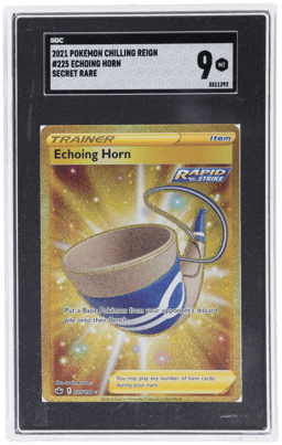2021 Pokemon Sword and Shield Chilling Reign Secret Rare Echoing Horn #225 SGC 9