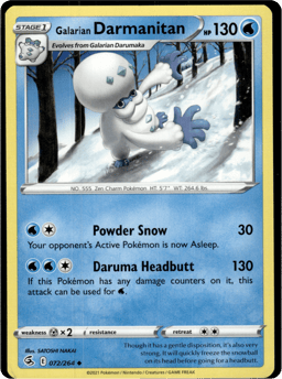 2021 Galarian Darmanitan #72 Fusion Strike