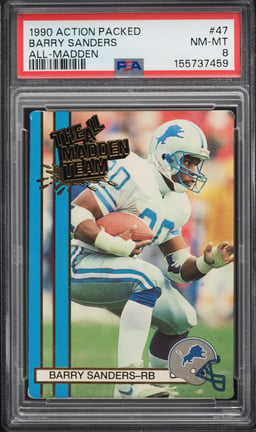 1990 Action Packed All-Madden Barry Sanders #47 PSA 8 NM-MT