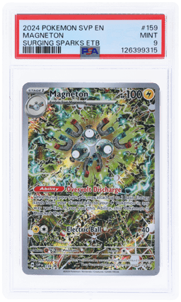 2024 Pokemon Scarlet and Violet Black Star Promo Surging Sparks Elite Trainer Box Magneton #159 PSA 9