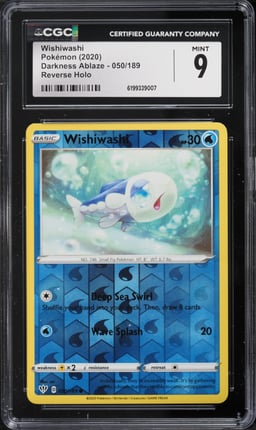 2020 Pokemon Darkness Ablaze Reverse Holo Wishiwashi #050 CGC 9 MINT