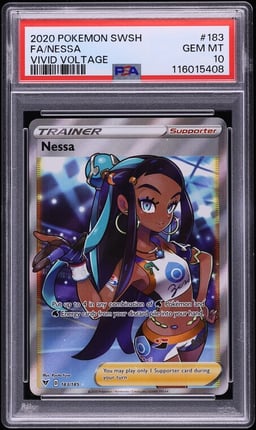 2020 Pokemon Sword & Shield Vivid Voltage Full Art Nessa #183 PSA 10 GEM MINT