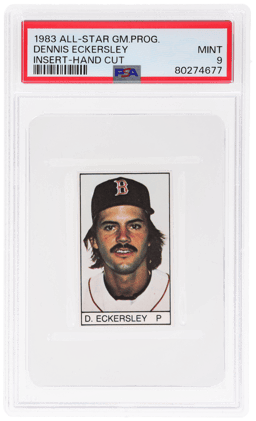 1983 All-Star Game Program Inserts Hand Cut Dennis Eckersley PSA 9