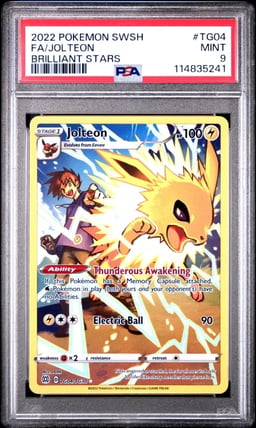 2022 POKEMON SWORD & SHIELD BRILLIANT STARS #TG04 FULL ART/JOLTEON PSA 9