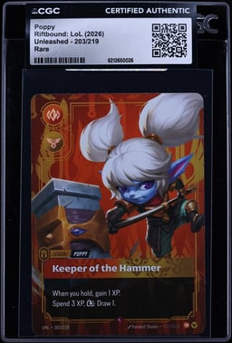 2026 Riftbound League Of Legends LoL Unleashed Poppy #203 CGC AUTH