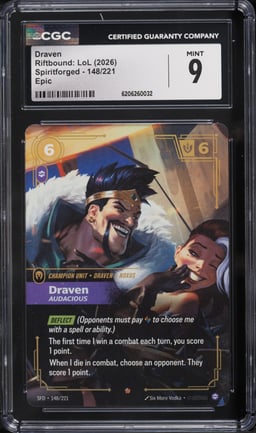 2026 Riftbound League Of Legends LoL Spiritforged Draven #148 CGC 9 MINT