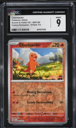 2024 Pokemon Scarlet & Violet 151 Costco Exclusive Charmander #4 CGC 9 MINT