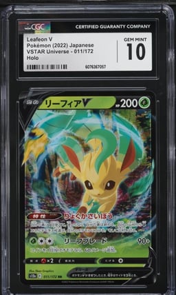 2022 Pokemon Japanese Sword & Shield VSTAR Universe Leafeon V #11 CGC 10 GEM