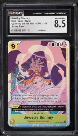 2025 One Piece Japanese Carrying On His Will SR Jewelry Bonney #OP13-108 CGC 8.5 NM-MT+
