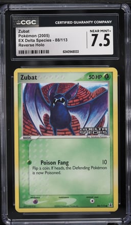 2005 Pokemon EX Delta Species Reverse Holo Zubat #88 CGC 7.5 NRMT+