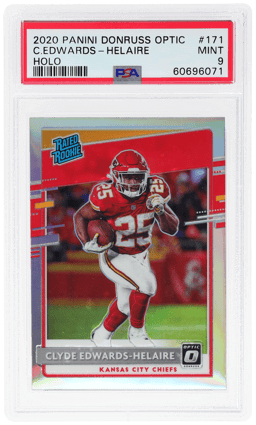 2020 Donruss Optic Rated Rookie Holo Clyde Edwards-Helaire #171 PSA 9