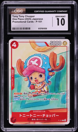 2025 One Piece Japanese Promo Tony Tony Chopper #P-101 CGC 10 GEM MINT