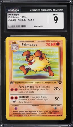 1999 Pokemon Jungle 1st Edition Primeape #43 CGC 9 MINT