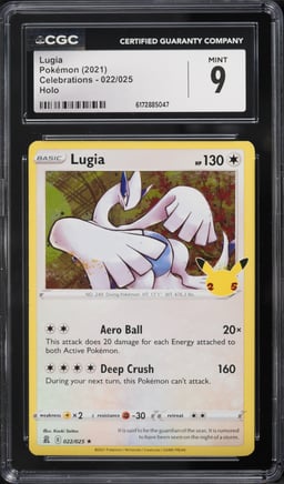 2021 Pokemon Sword & Shield Celebrations Holo Lugia #22 CGC 9 MINT