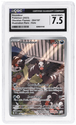 2023 Pokemon Scarlet and Violet Obsidian Flames Illustration Rare Houndour #204 CGC 7.5