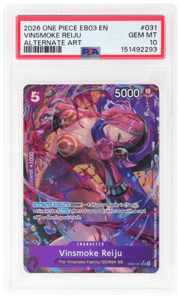 2026 One Piece Extra Booster Heroines Edition Alternate Art Vinsmoke Reiju #031 PSA 10