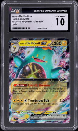 2025 Pokemon Scarlet and Violet Journey Together Iono's Bellibolt Ex #053 CGC 10