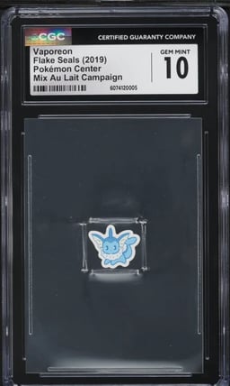2019 Pokemon Center Flake Seals Mix Au Lait Campaign Vaporeon CGC 10 GEM MINT