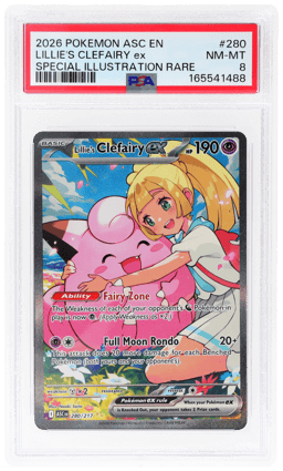2026 Pokemon Ascended Heroes Special Illustration Rare Lillie's Clefairy Ex #280 PSA 8
